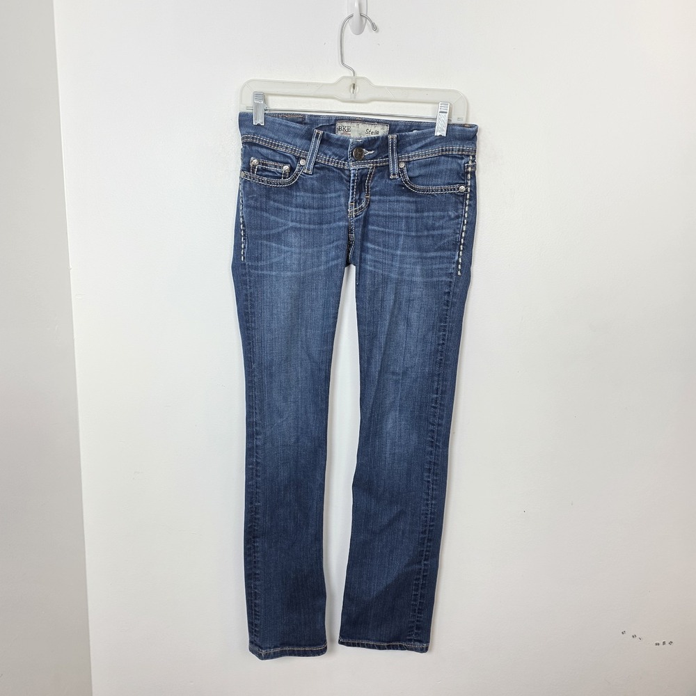 BKE Medium Wash Low Rise Y2K Streetwear Stella Straight Jeans Size 28 Short